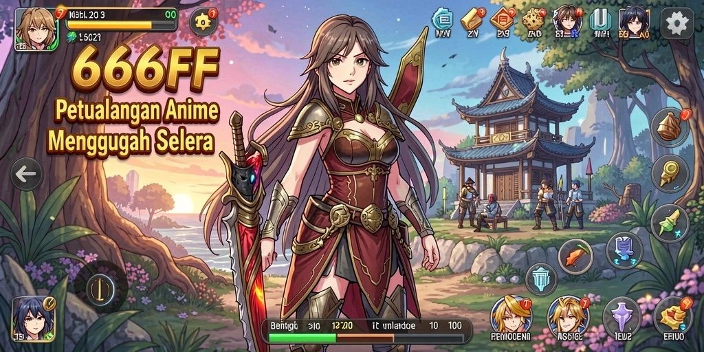 Tampilan menarik dari gameplay 666FF dengan karakter Anime yang memukau.
