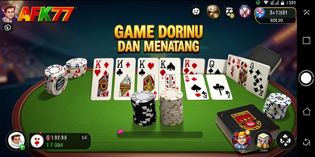 Tampilan gameplay menarik dari AFK77 dengan domino yang berwarna-warni.