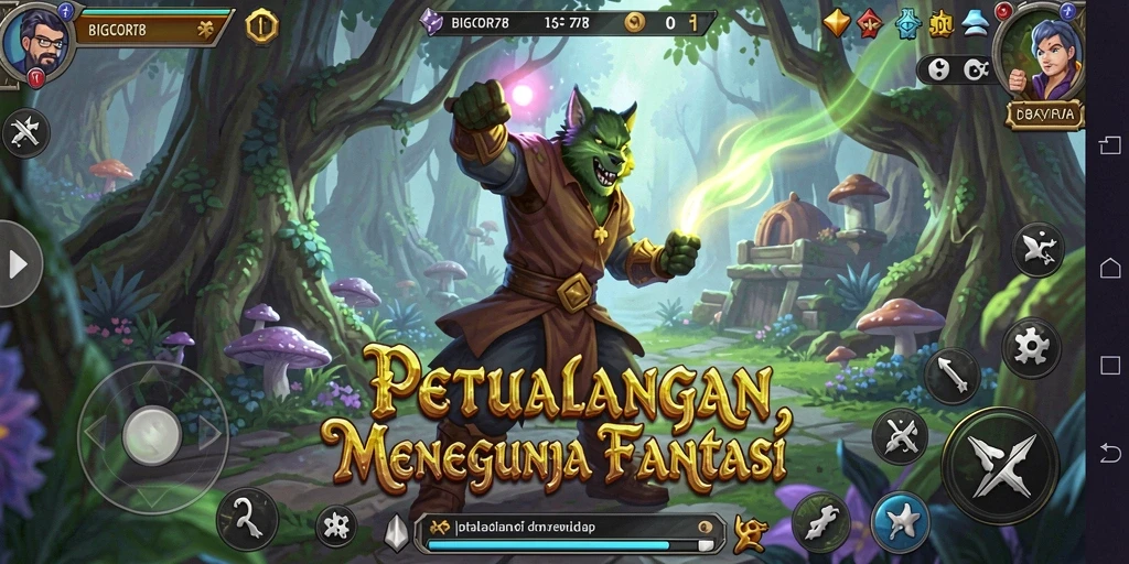 Tampilan screenshot menunjukkan aksi seru dalam petualangan BIGCOR78.