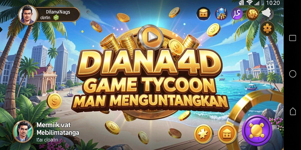 Tampilan gameplay DIANA4D yang menantang dan seru dalam membangun bisnis.