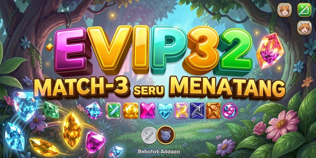 Tangkapan layar gameplay EVIP2 menunjukkan keseruan permainan Match-3.