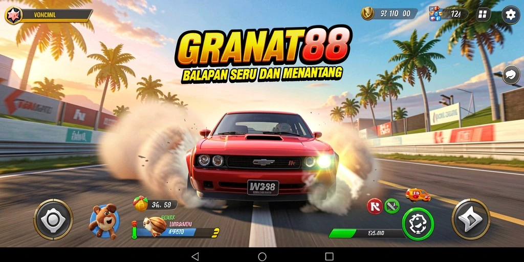 Tampilan gameplay seru dari GRANAT88 dengan balapan penuh aksi.