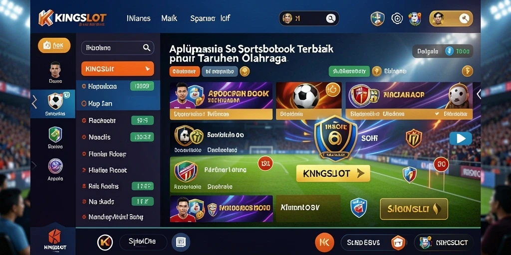 Tampilan utama KINGSLOT menampilkan fitur taruhan olahraga yang menarik.