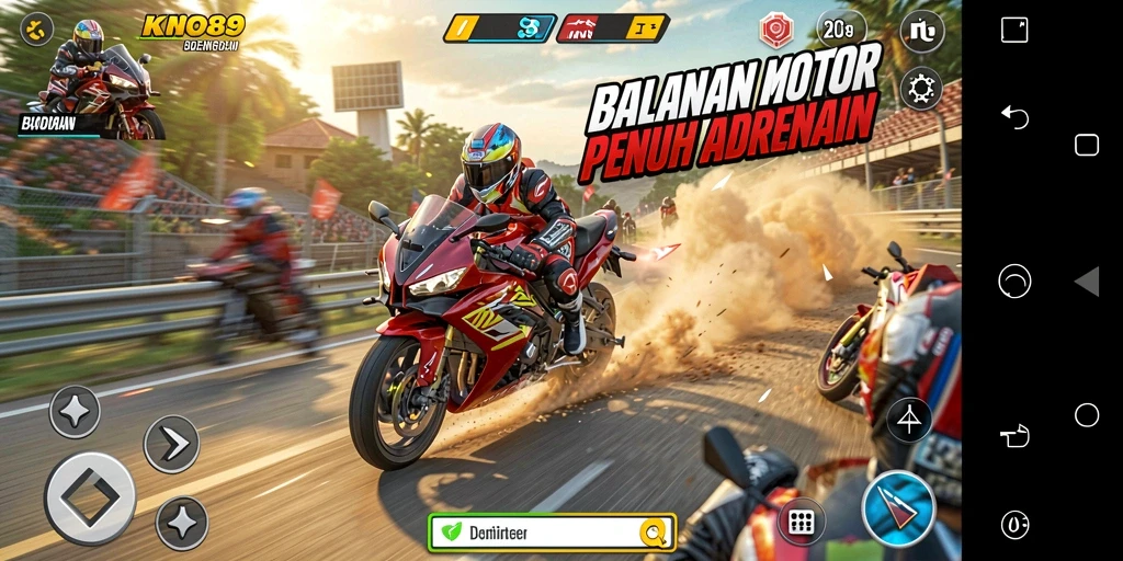 Gameplay seru KNO89: Balapan motor tanpa henti!