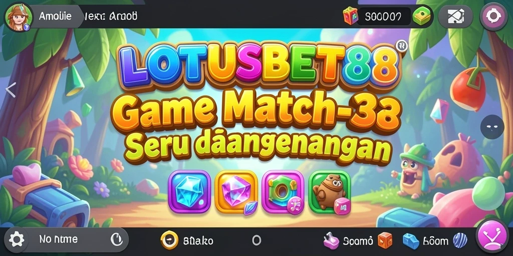 Screenshot menampilkan gameplay seru dalam game Match-3 LOTUSBET88.