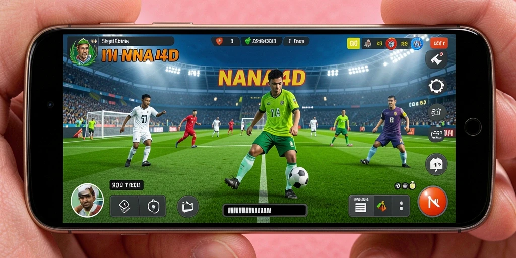 Screenshot gameplay NANA4D yang menunjukkan aksi seru di lapangan.
