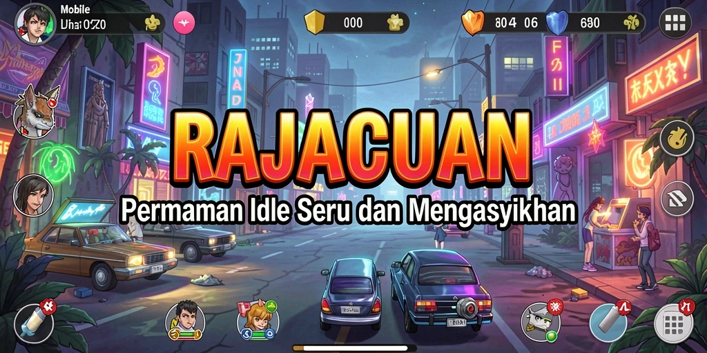Tangkapan layar gameplay RAJACUAN menampilkan aktivitas Idle yang mengasyikkan.