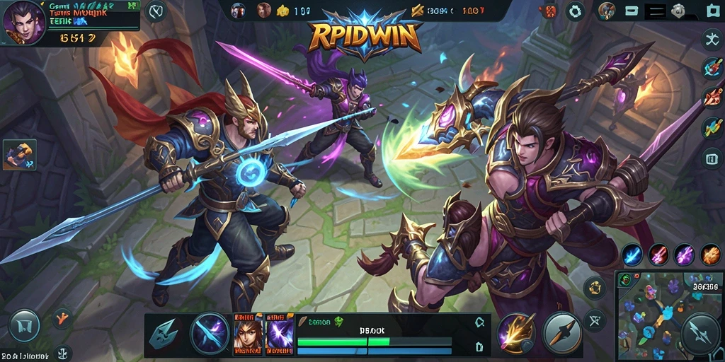 Gameplay seru RPIDWIN dengan aksi MOBA yang intens.