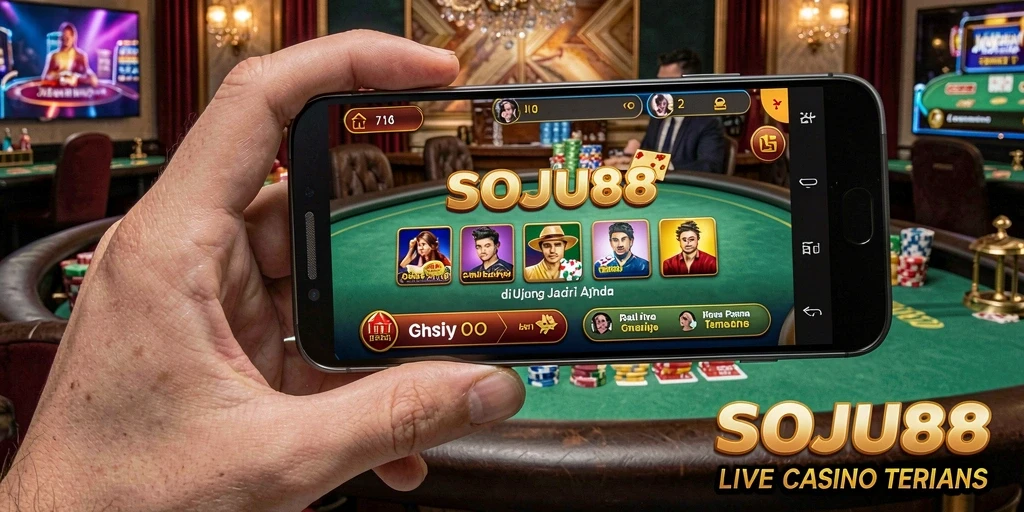 Tampilan gameplay langsung dari aplikasi SOJU88 dengan dealer profesional.