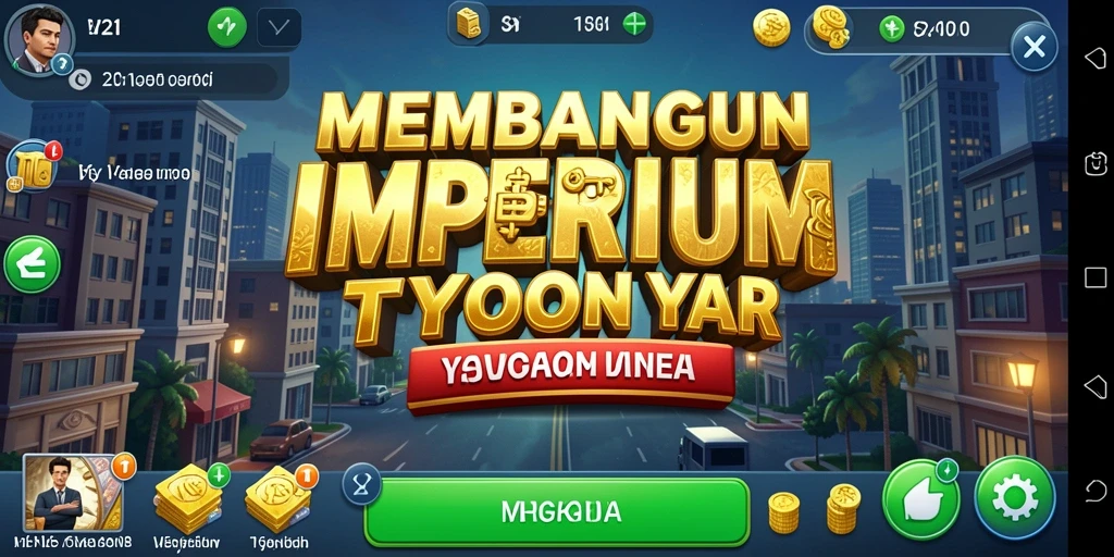 Screenshot gameplay V21 menampilkan momen keseruan dalam membangun bisnis.